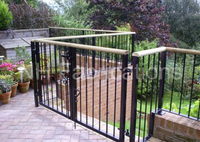 Patio Railings with Wooden Handrail