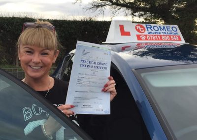Betty Anna Clarke after passing their driving test with Romeo Driver Training, Chester