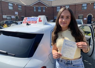 Carmen Zapata after passing their driving test with Romeo Driver Training, Chester