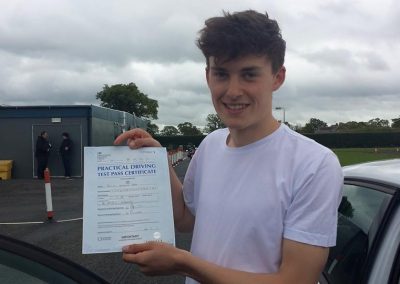 Dan Shaw after passing their driving test with Romeo Driver Training, Chester