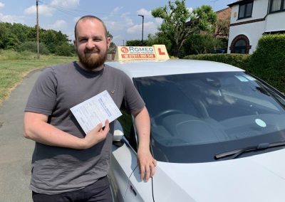 David Duffy after passing their driving test with Romeo Driver Training, Chester