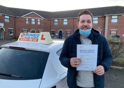 Dherran Gilligan after passing their driving test with Romeo Driver Training, Chester