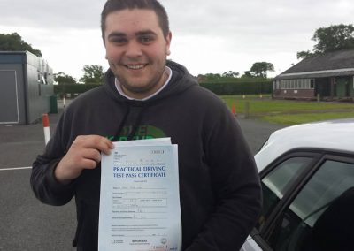 Eddy Evans after passing their driving test with Romeo Driver Training, Chester