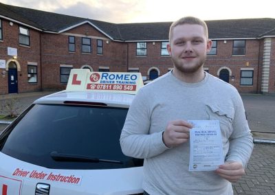 James Clague after passing their driving test with Romeo Driver Training, Chester