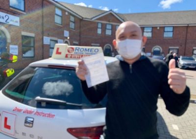 Jiradej Puin after passing their driving test with Romeo Driver Training, Chester