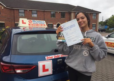 Lisa Brett after passing their driving test with Romeo Driver Training, Chester