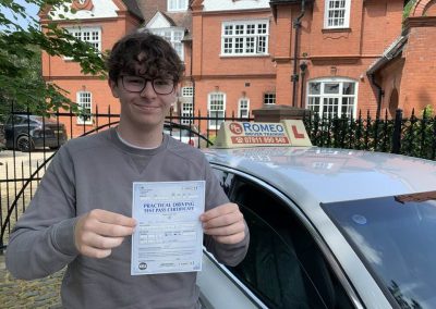 Max Bryson after passing their driving test with Romeo Driver Training, Chester